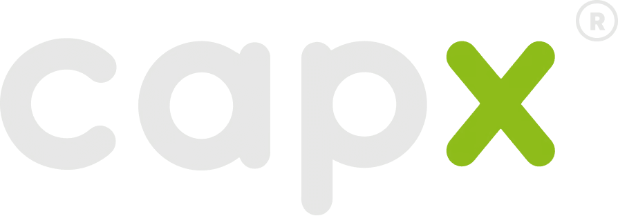 Capx wordmark for dark backgrounds